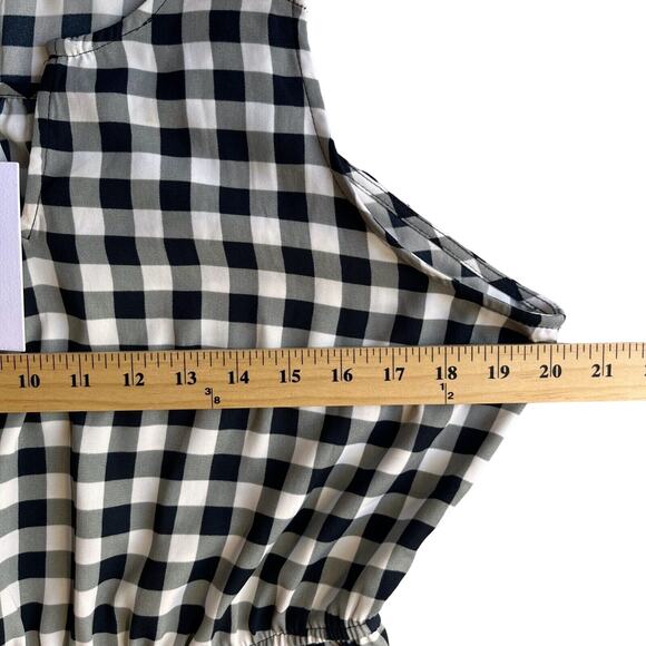 NWT 41 Hawthorn Split Neck Black/White Gingham Check Sleeveless Dress Size L - Picture 4 of 7